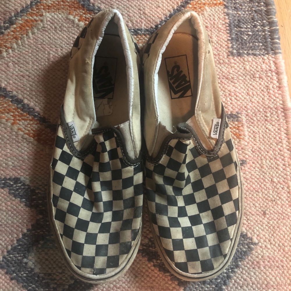 Checkerboard Vans Slip-Ons